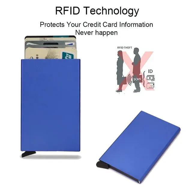 RFID Geschäfts-Kreditkartenhalter Metall Herren Damen Geldbörse Kleine Visitenkarten-Bankkartenhülle 4