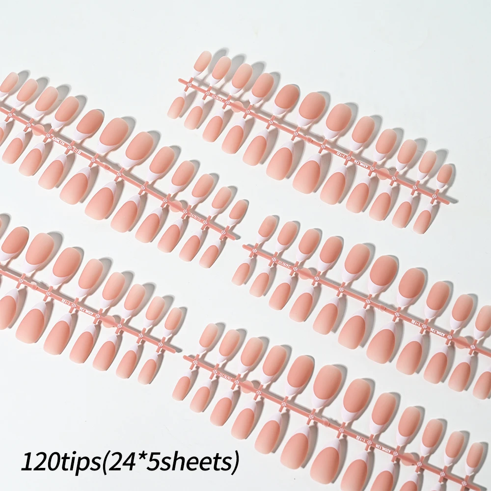 Mittellange Mandel-Nagelspitzen in Nude, 120 Stück 2