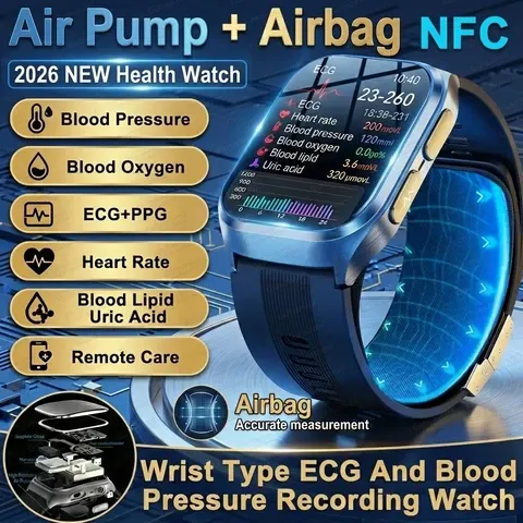 Neue Luftpumpen-Airbag Smartwatch zur Echten Blutdruckmessung Multidimensionale Gesundheitsüberwachung
