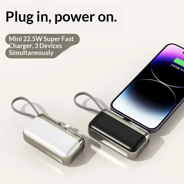 Lipstick-Size 10000mAh Power Bank 22.5W 3
