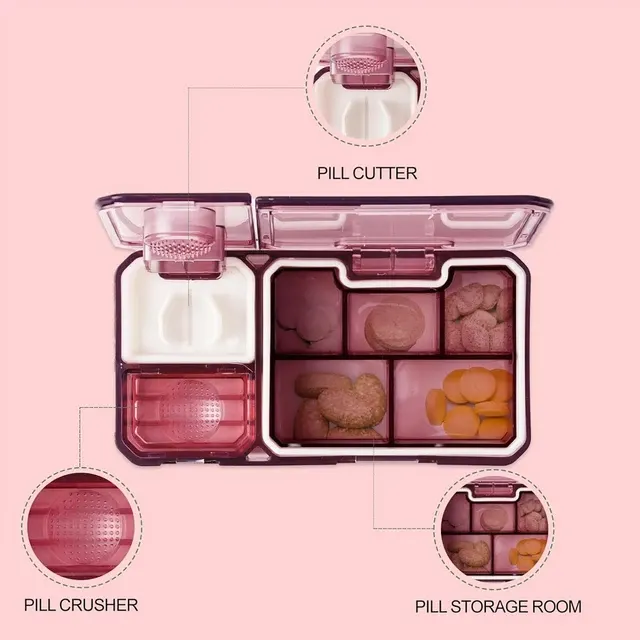 Pill Box With Tablet Splitter 4