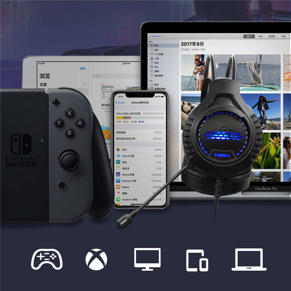 Wired Gaming Headset with Noise Cancelling Mic 4