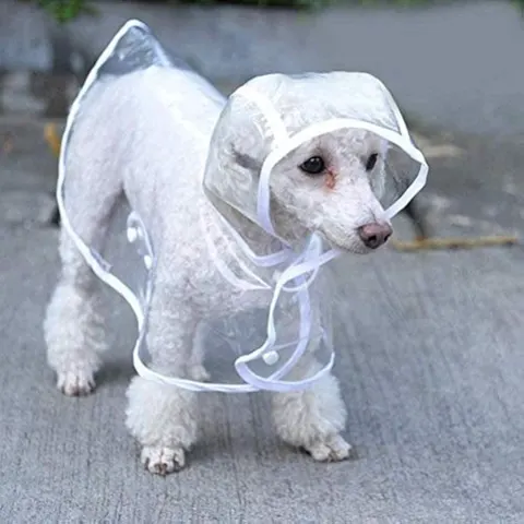 Clear Raincoat For Small Medium Dogs Pet Waterproof