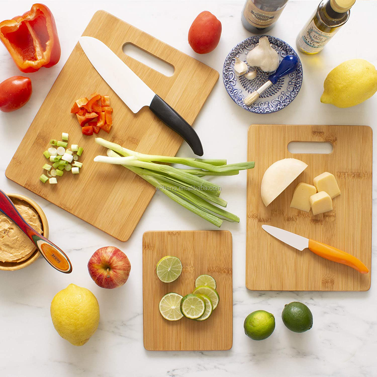 3-Piece Bamboo Serving Board Set 4