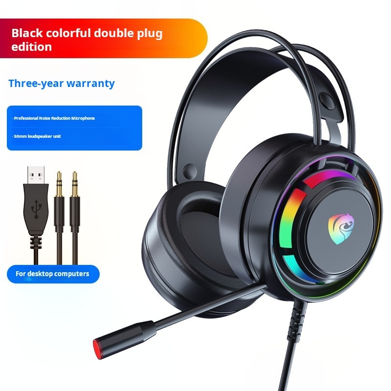 PSH-300 RGB Gaming Headset With Surround Sound Noise-Cancelling