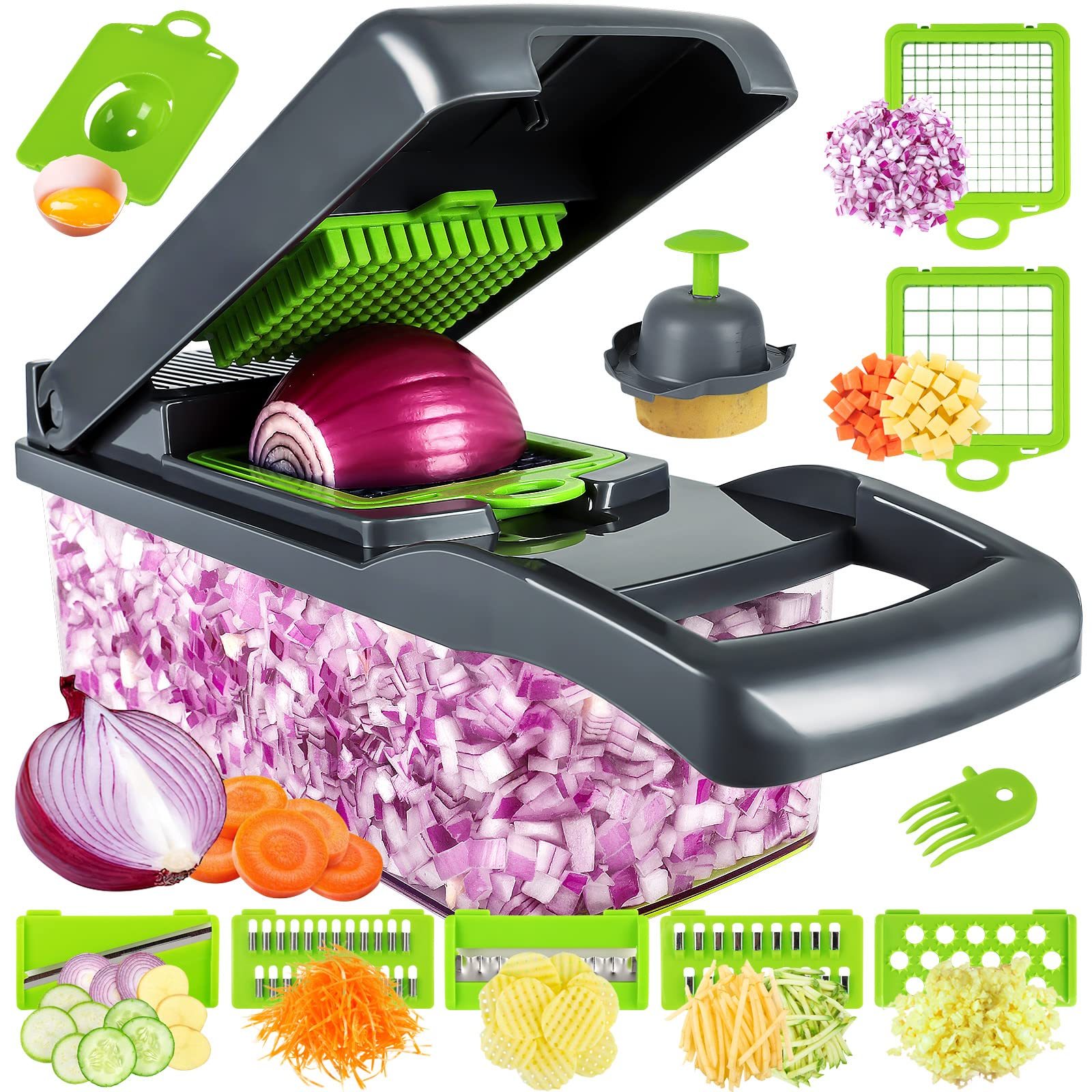 Manual Hand Kitchen Vegetable Chopper 12 in 1