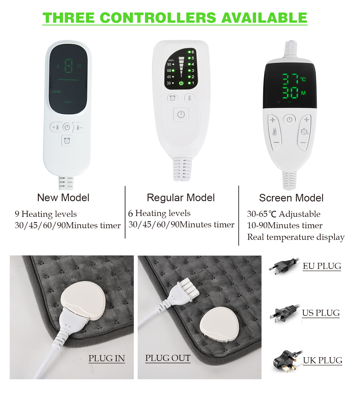 Electric Back Heating Pad with Temperature Control 2