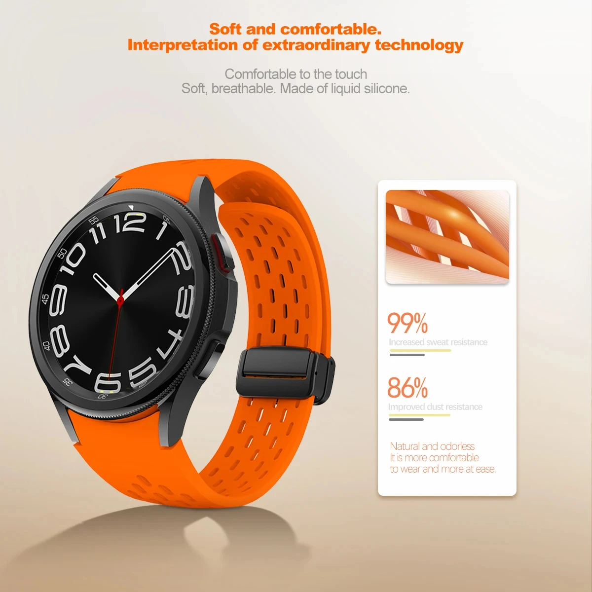 Silicone Replacement Watch Band with Magnetic Clasp 2