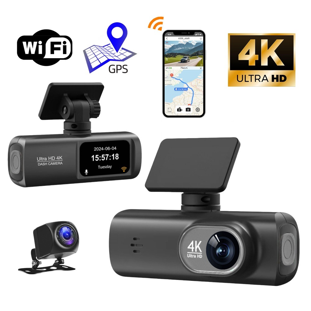 V22 HD 4K Car Dash Cam Front Rear