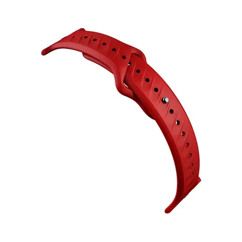 Quick-Release FKM Rubber Watch Strap in Red