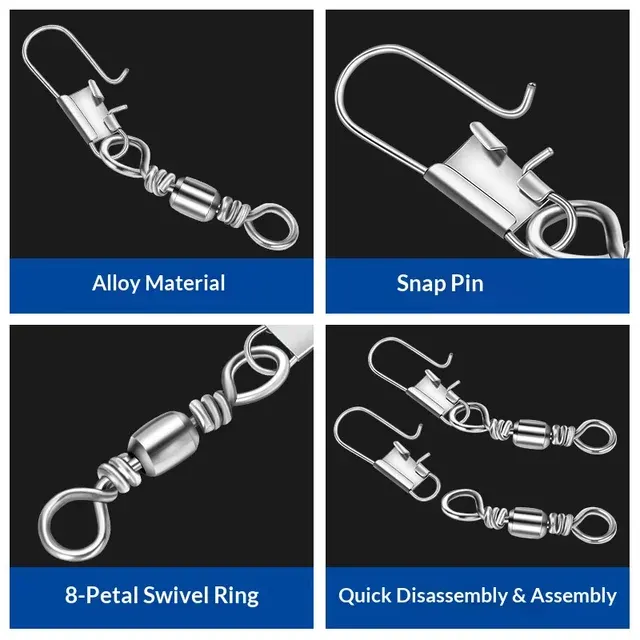 100-Piece Swivel Fishing Connector Set 3