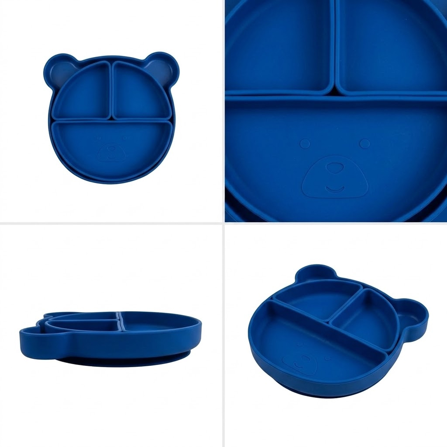 Bear Face Silicone Baby Suction Plate Set 3
