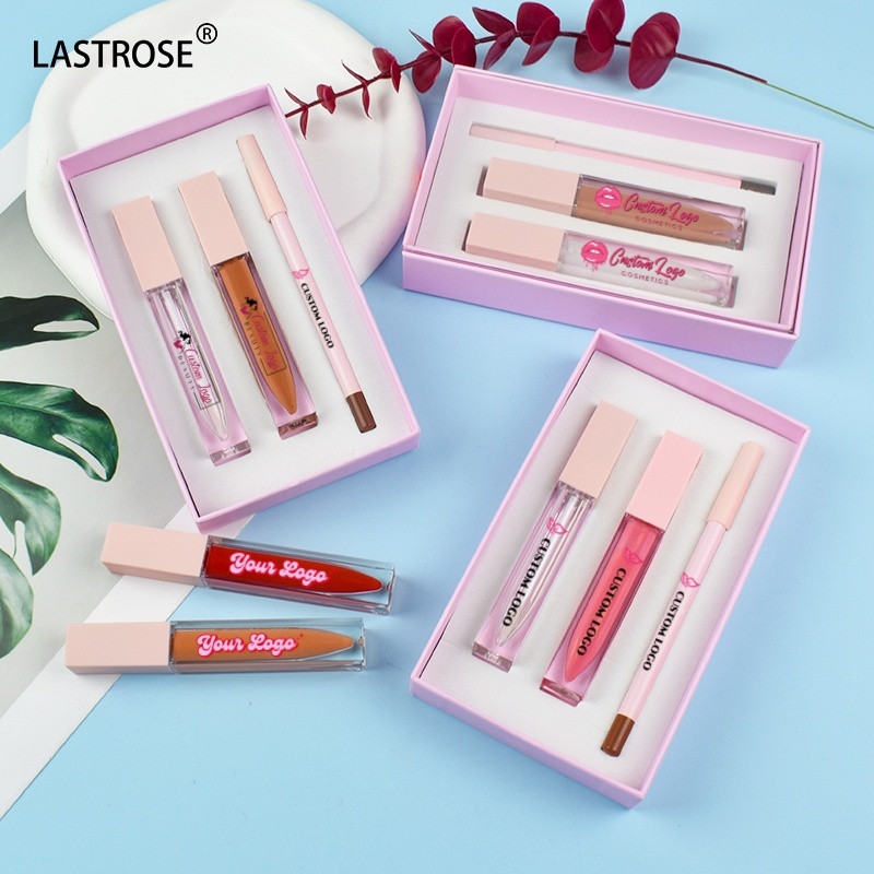 3-in-1 Lippenkonturenstift-Set mit Lipgloss, vegan