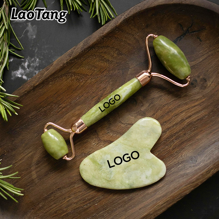 Natural Jade Roller Gua Sha Set