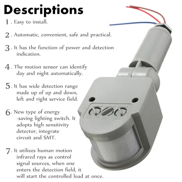 Outdoor LED Motion Sensor Wall Light 3