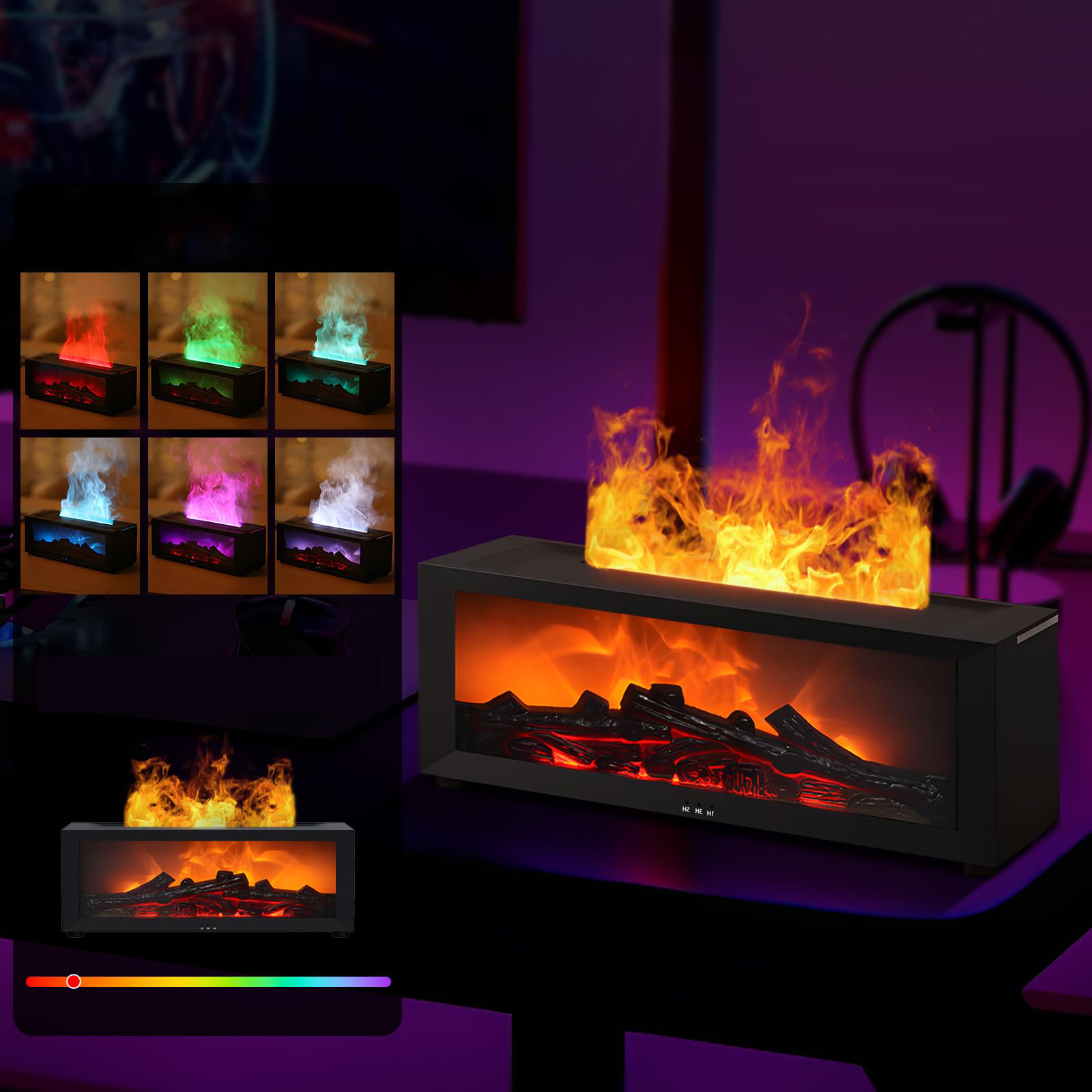 USB 3D Flame Aroma Diffuser with Remote 4
