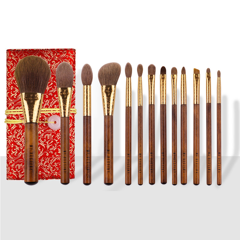 MYDESTINY Natural Hair Carved Aluminium Tube Wood Handle
