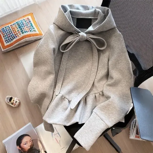Bogen Mit Kapuze Patchwork Blume Knospe Hoodie Streetwear 2