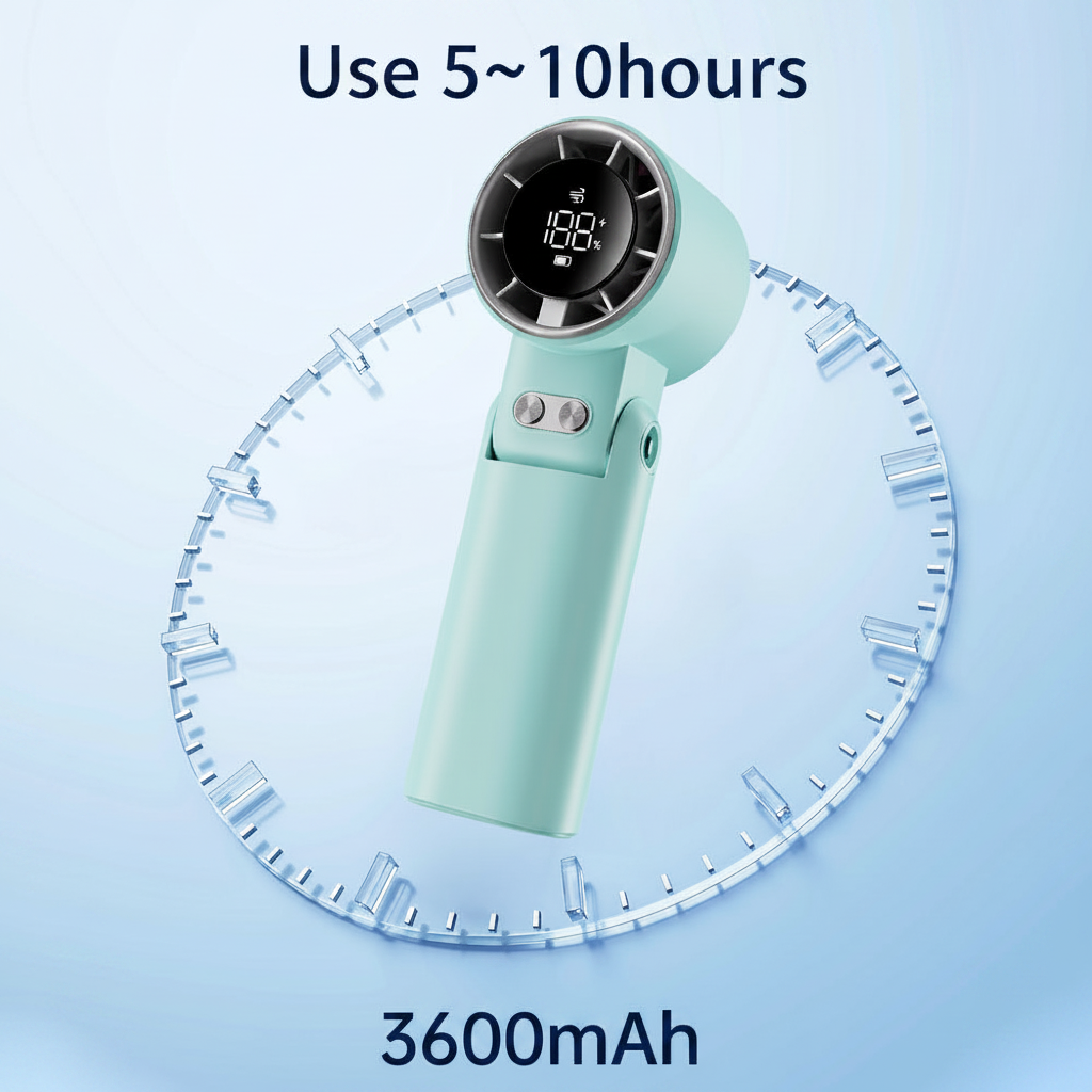 13550PRM Rechargeable Turbo Handheld Cooling Fan With 3600mAh 4