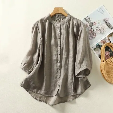 Stand Collar Casual Simple Loose