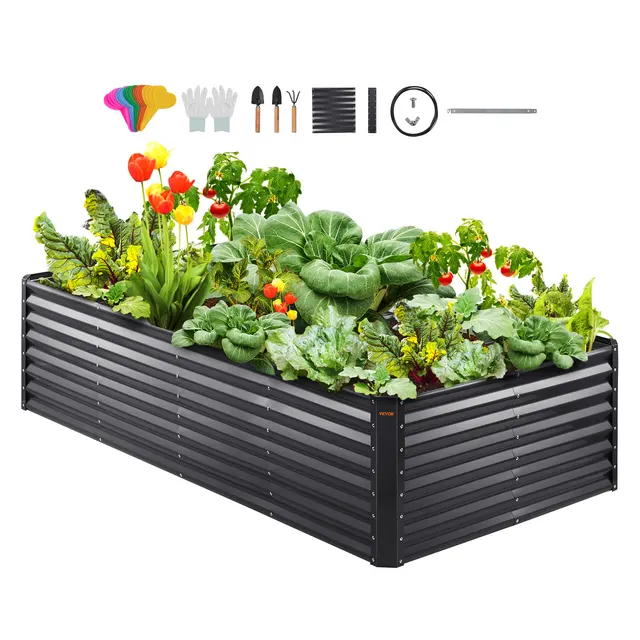 VEVOR Galvanized Raised Garden Bed Planter Box 94.5x47.2x23.6inch 1