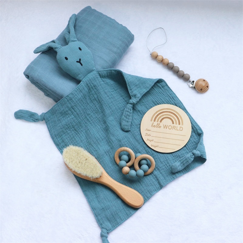 4-Piece Cotton Muslin Baby Gift Set 3
