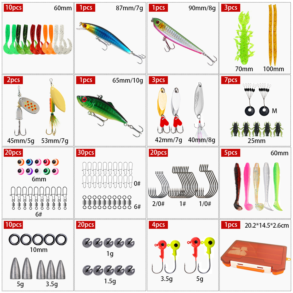 137-Piece Fishing Tackle Kit Soft Baits 2