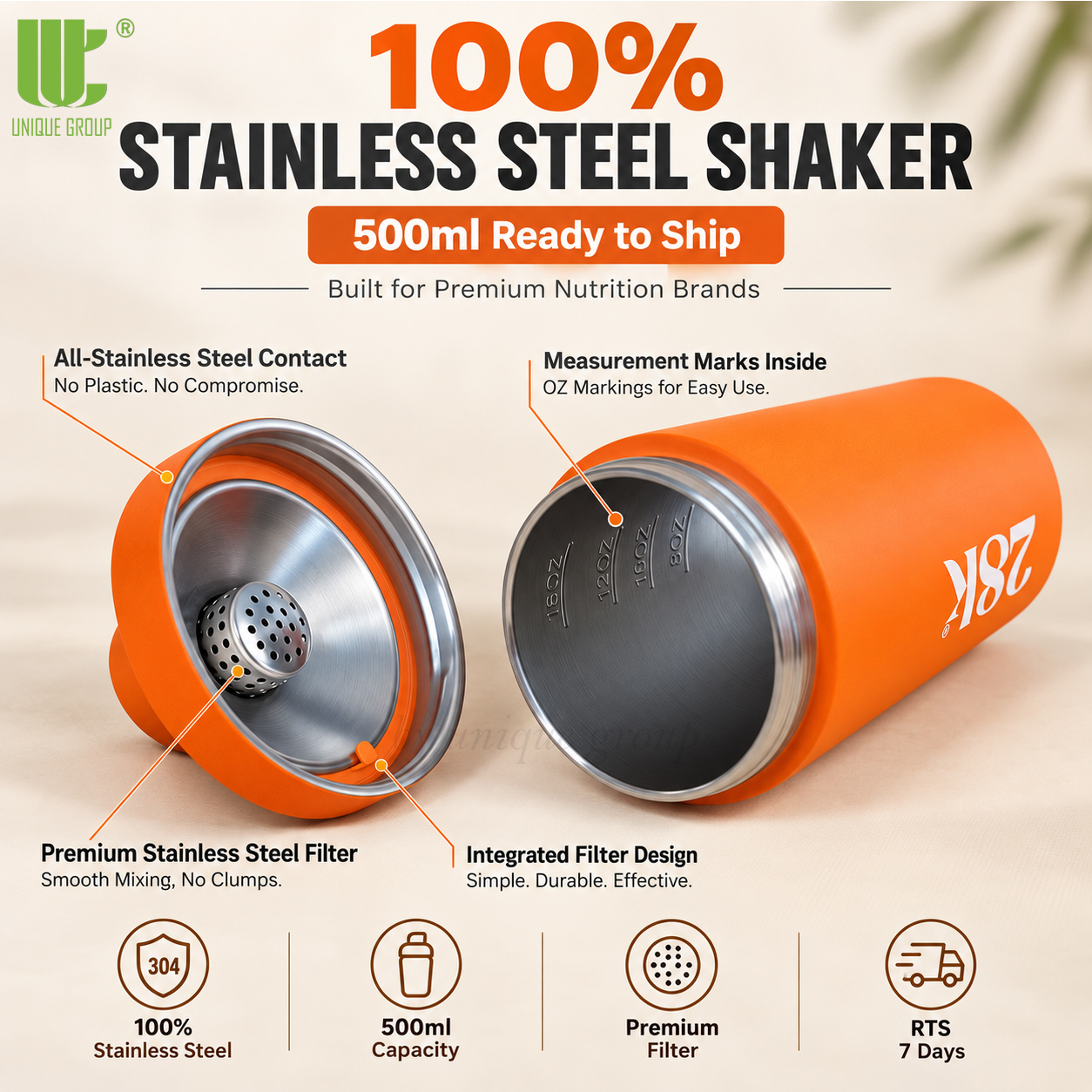 500ml Insulated Protein Shaker Bottle 4