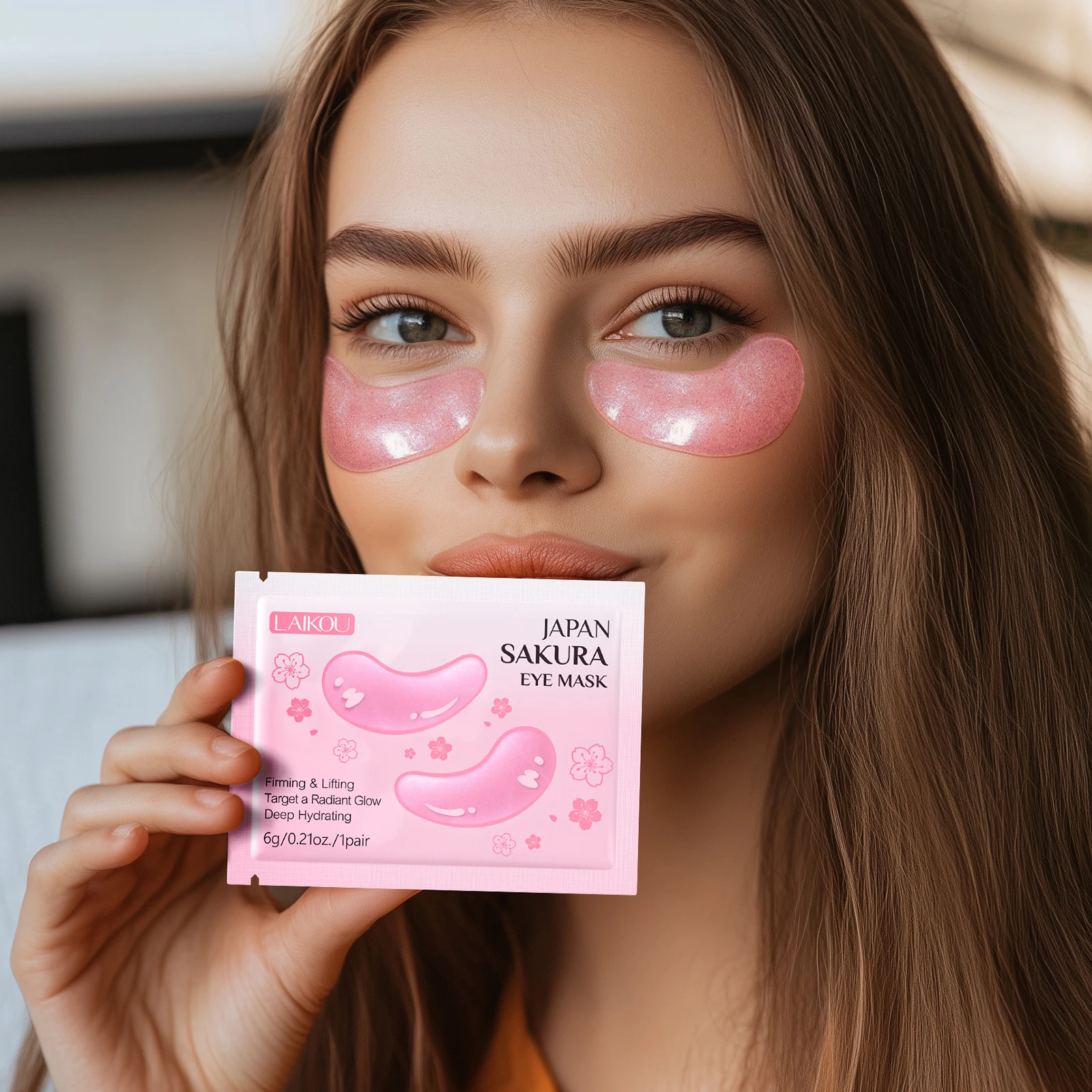 LAIKOU Japan Sakura Hautpflegeset Feuchtigkeitsspendende Lippenmaske Feuchtigkeitsspendend und 3