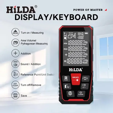 HILDA Laser-Entfernungsmesser 50 m 100 120 Entfernungsmesser Professionelles