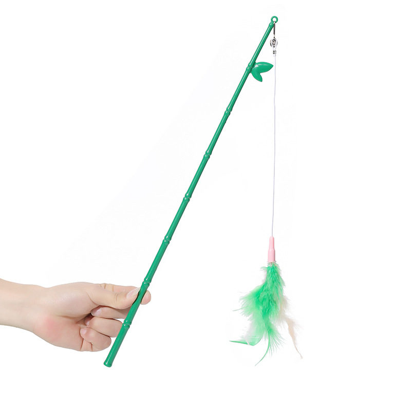 Interactive Cat Feather Wand with Bell