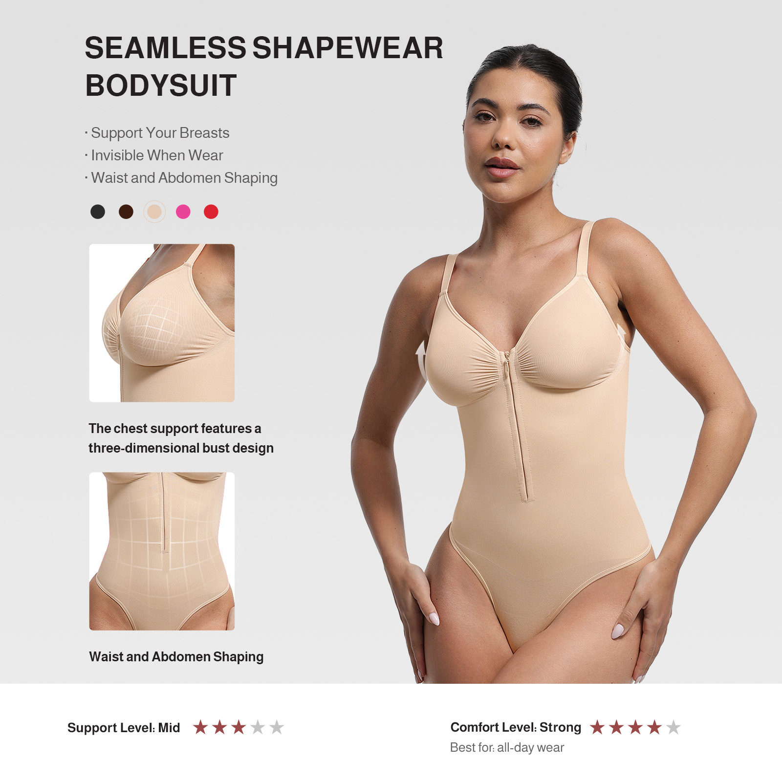 Plus Size Sleeveless Shapewear Bodysuit for Women 2