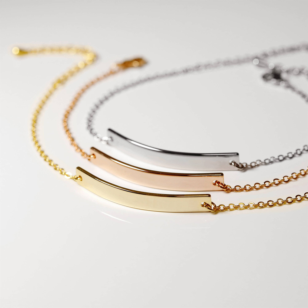 Stainless Steel Link Couple Bracelet 18K Gold