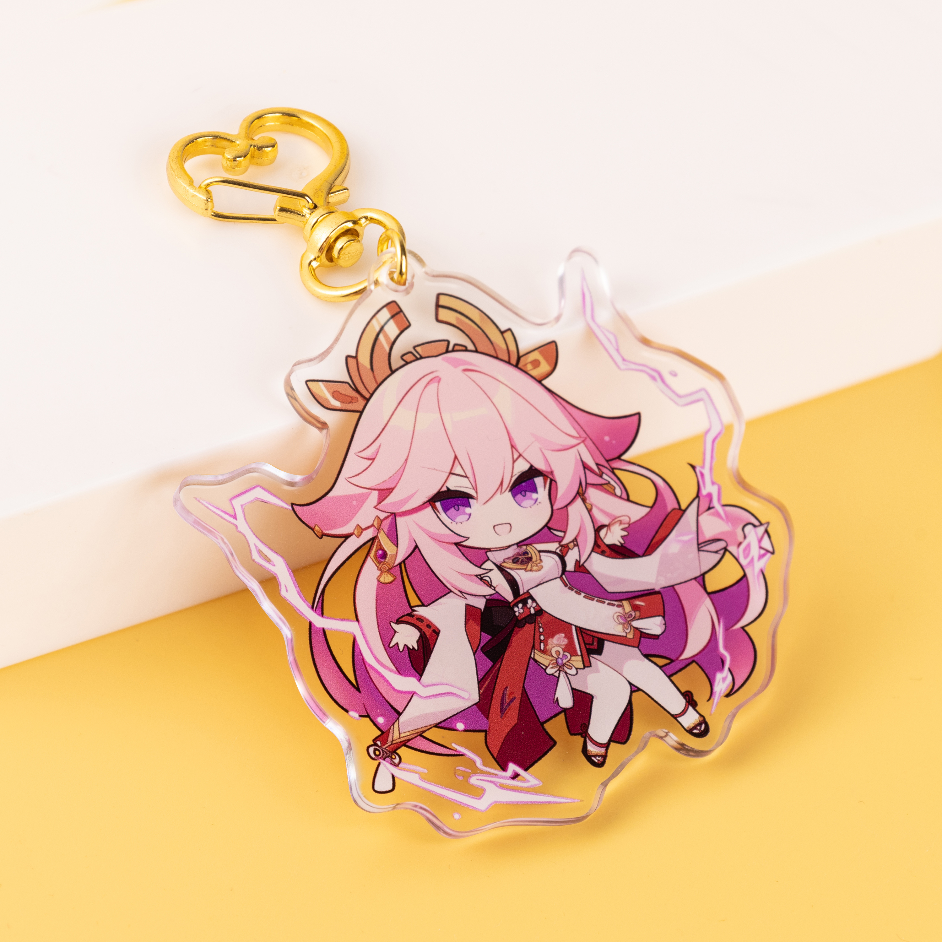 Clear Acrylic Holographic Epoxy Keychain