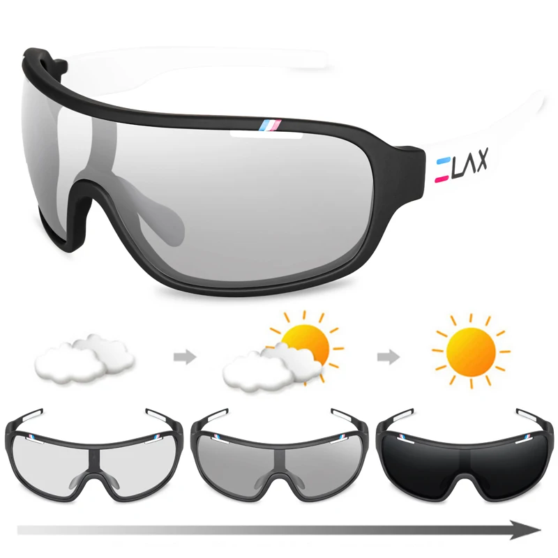 ELAX MARKE Polarisierte Photochrome UV400 Outdoor Rennrad Brillen