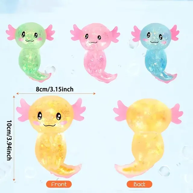 4 Colorful Salamander Squeeze Toys 2