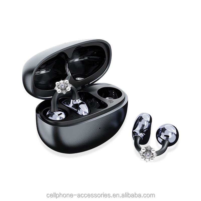 Open-Ear Clip-On Earbuds with Diamond 2