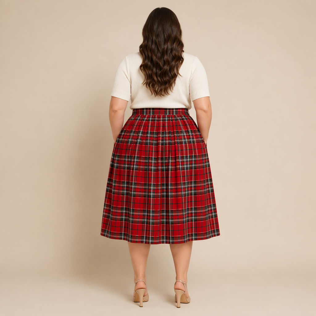 Plus Size Plaid Winter Skirt 3