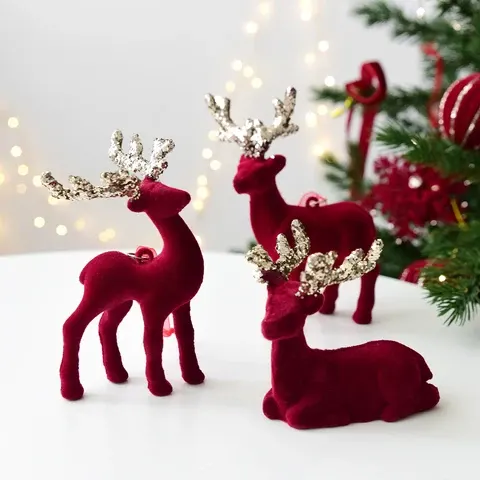 Velvet Reindeer Decoration