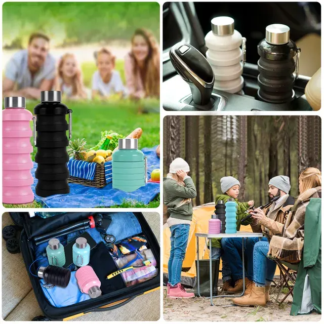 Bpa Free Reusable 500ml Eco-Friendly Portable Silicone Sports 4