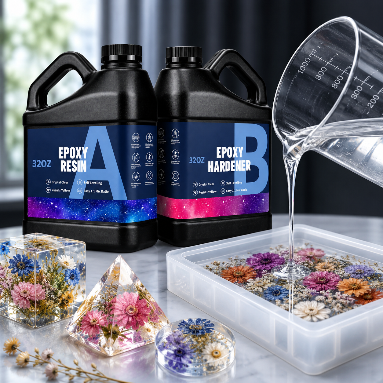 Crystal Clear 1:1 Resin Epoxy for DIY Jewelry 3