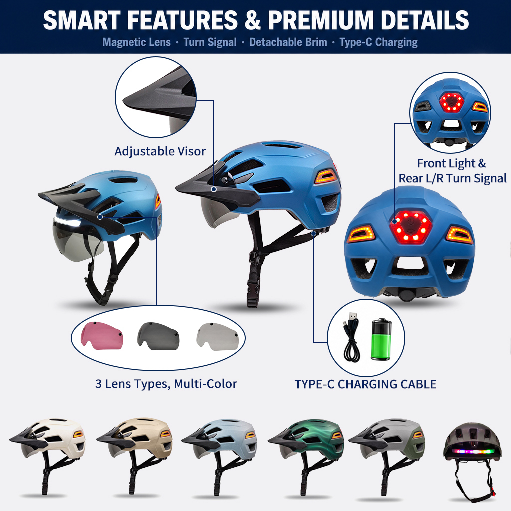 High Airflow Cycling Helmet CE Certified With Lens 2