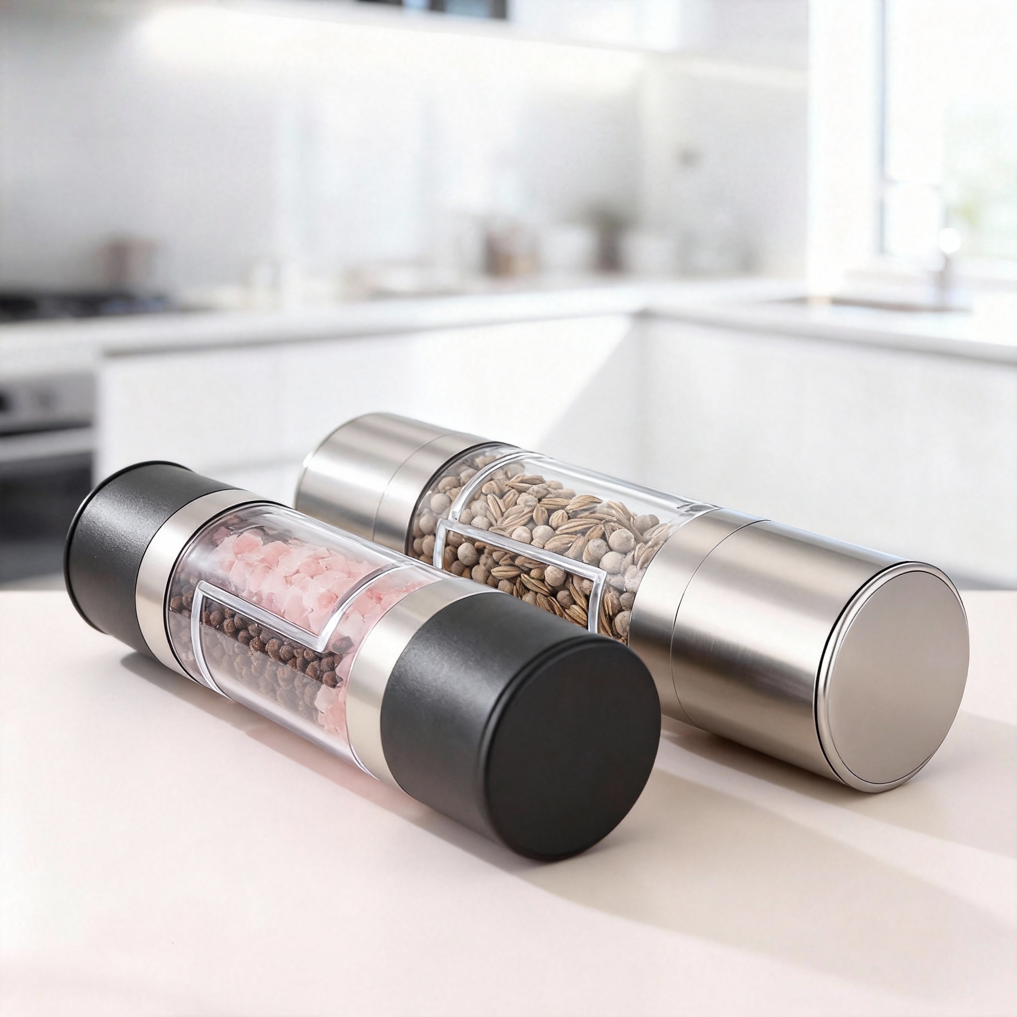 Stainless Steel 2-in-1 Dual Head Spice Grinder 3