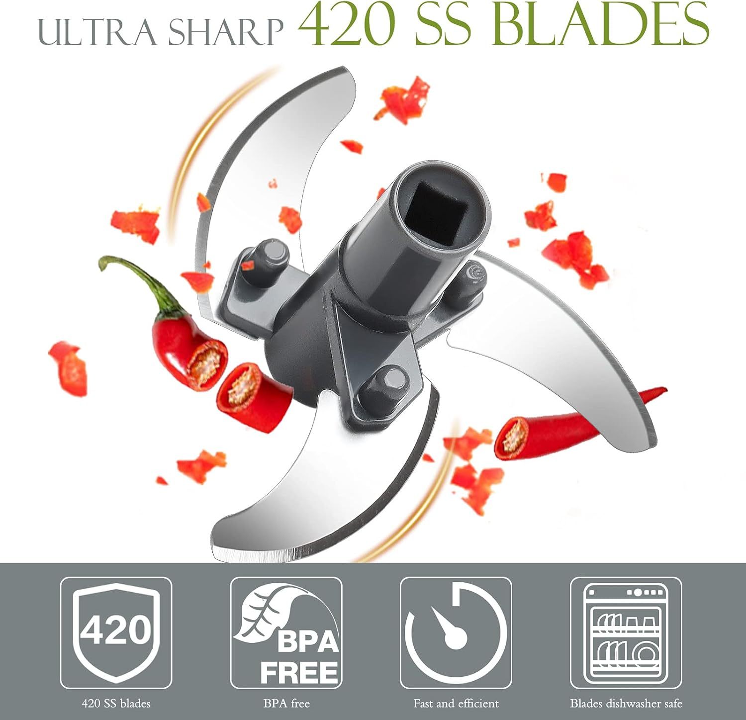 500ml Manual Chopper with Pull Cord 4