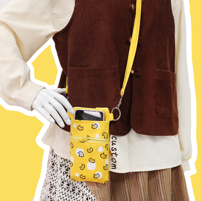 Customizable Mini Crossbody Canvas Tote Bag With Zipper