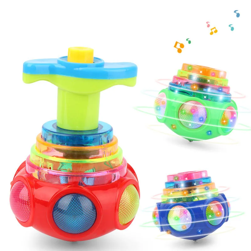 UFO Blinkender Kreisel Kinder Gyro Leuchtendes Spielzeug Piggy 3