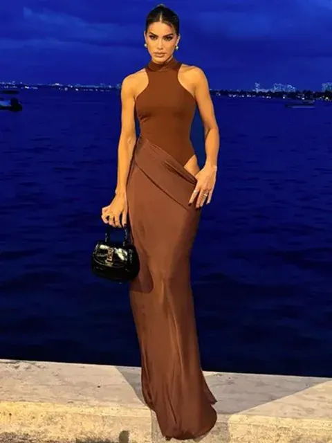 Satin-Maxikleid 3