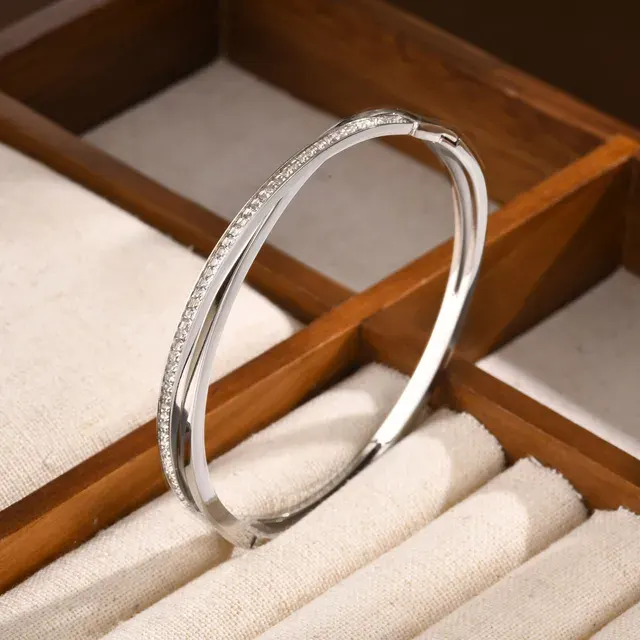 Cubic Zirconia Cuff Bracelet 4