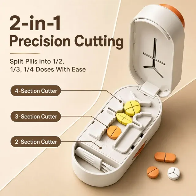 Portable Pill Cutter with Storage Box 1