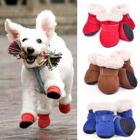 4 Stück Set Outdoor-Hundeschuhe für den Winter Warme